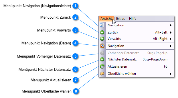 Menüpunkt Ansicht